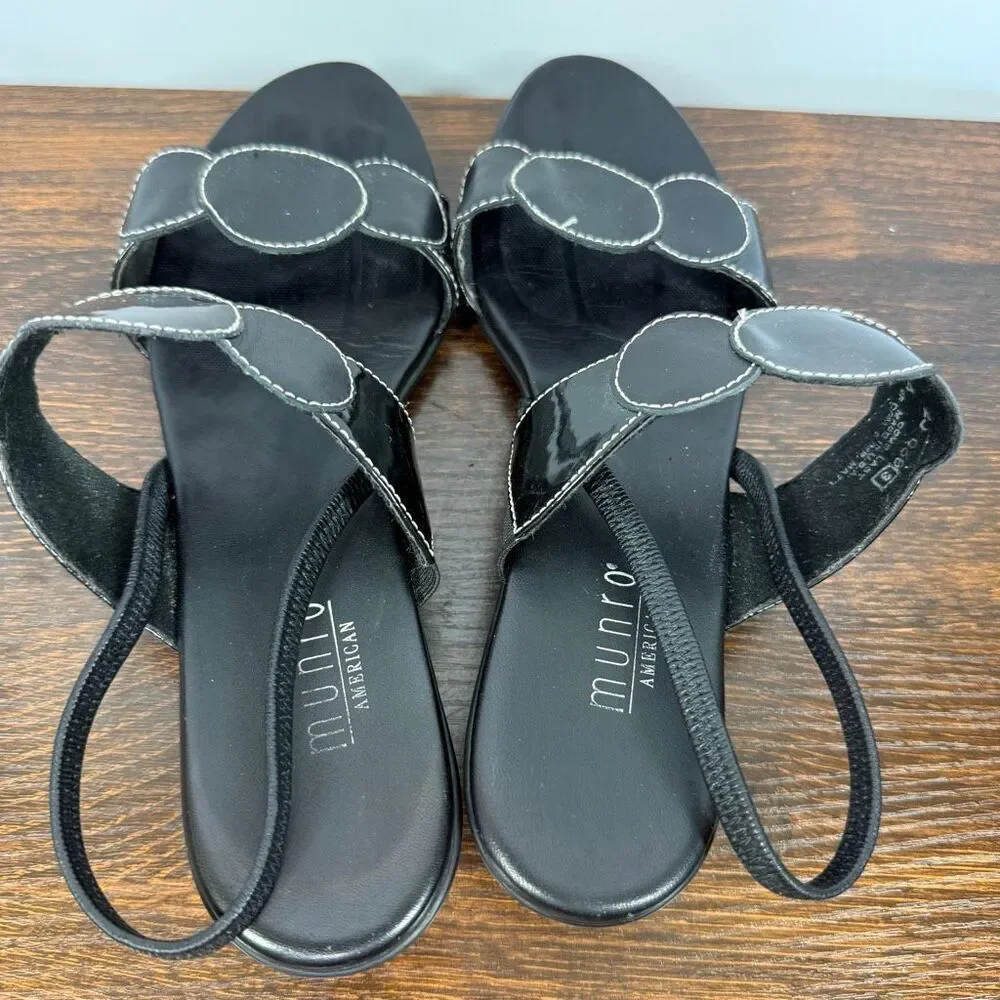 Munro American Eclipse Women’s black kitten heel slingback shoe size 9